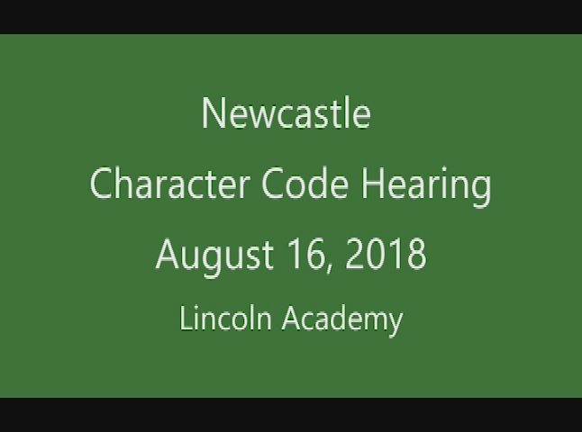 Thumbnail image for Newcastle Character Code Hearing, August 16, 2018