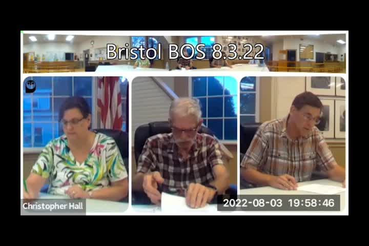 Thumbnail image for Bristol Select Board - August 2, 2022
