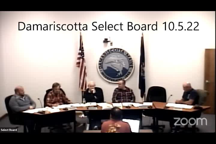 Thumbnail image for Damariscotta Select Board - October 5, 2022