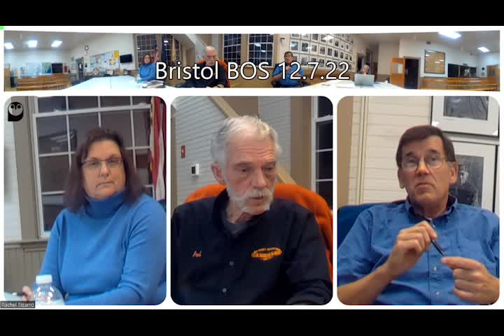 Thumbnail image for Bristol Select Board - December 7, 2022
