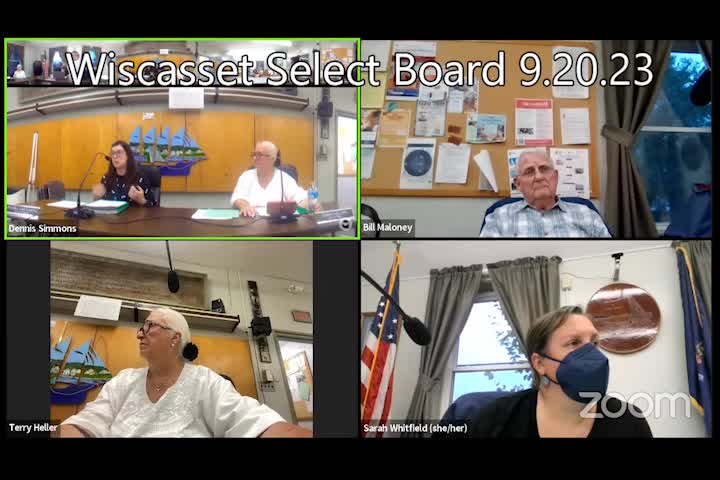 Thumbnail image for Wiscasset Select Board - September 19, 2023