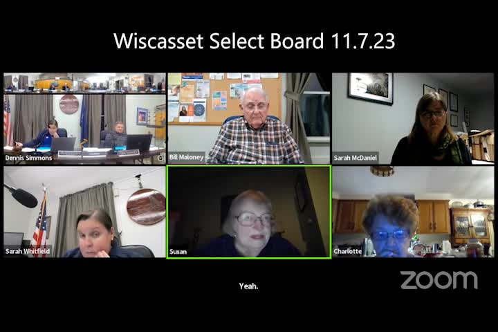 Thumbnail image for Wiscasset Select Board - November 7, 2023