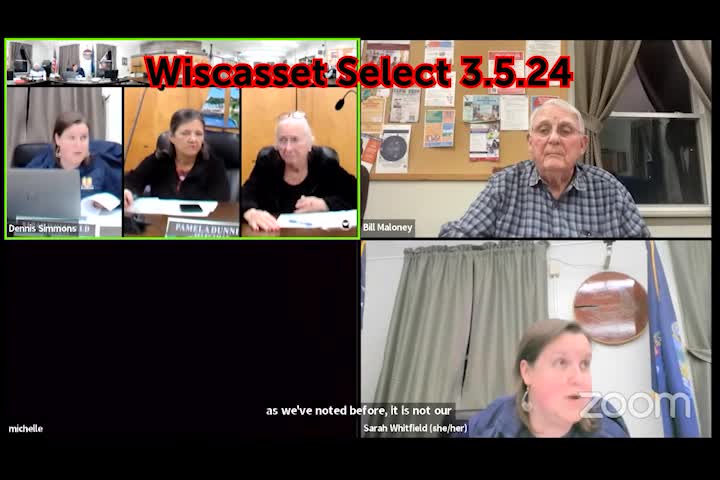 Thumbnail image for Wiscasset Select Board - March 5, 2024