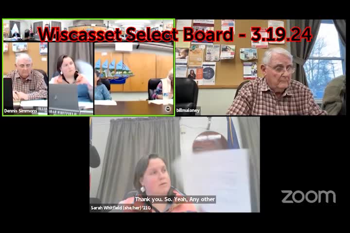 Thumbnail image for Wiscasset Select Board - March 19, 2024