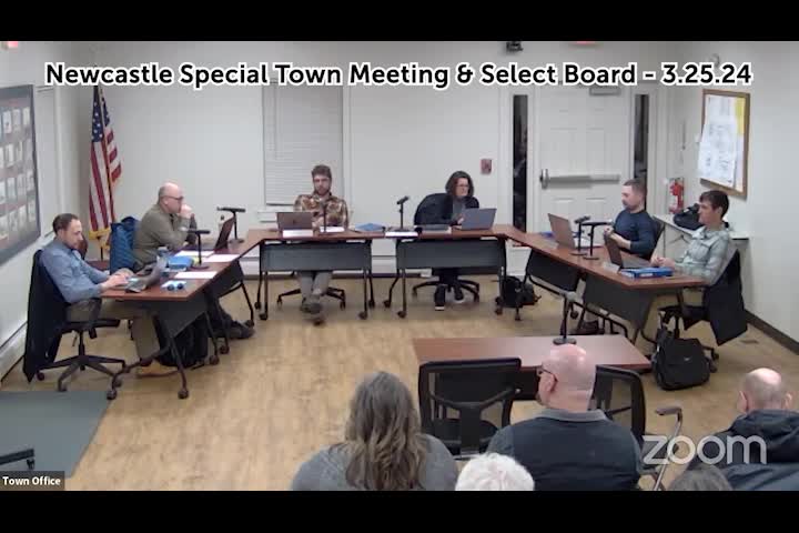 Thumbnail image for Newcastle Special Town Meeting & Select Board - March 25, 2024