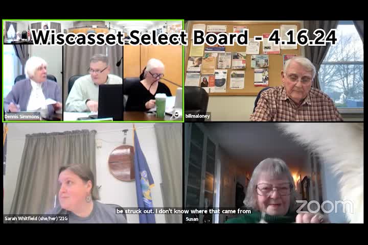 Thumbnail image for Wiscasset Select Board - April 16, 2024