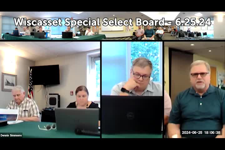 Thumbnail image for Wiscasset Special Select Board - June 25, 2024