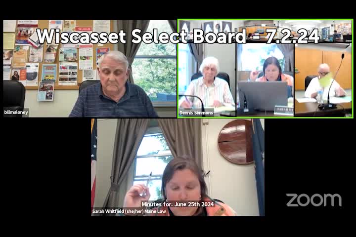 Thumbnail image for Wiscasset Select Board - July 2, 2024