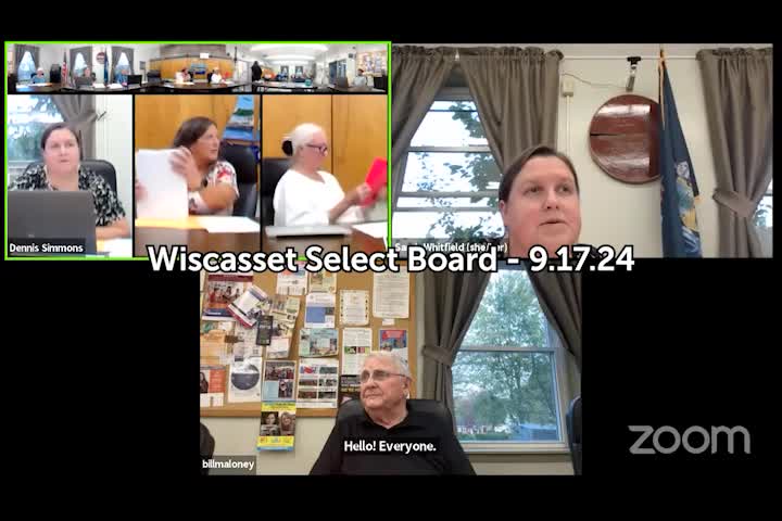 Thumbnail image for Wiscasset Select Board - September 17, 2024